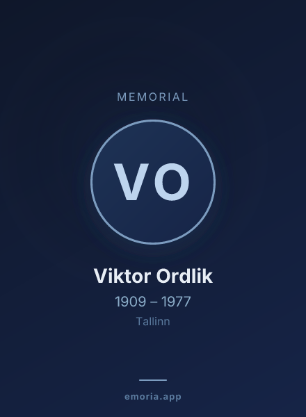 Memorial portrait of Viktor Ordlik