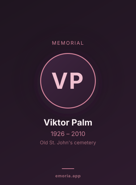 Memorial portrait of Viktor Palm