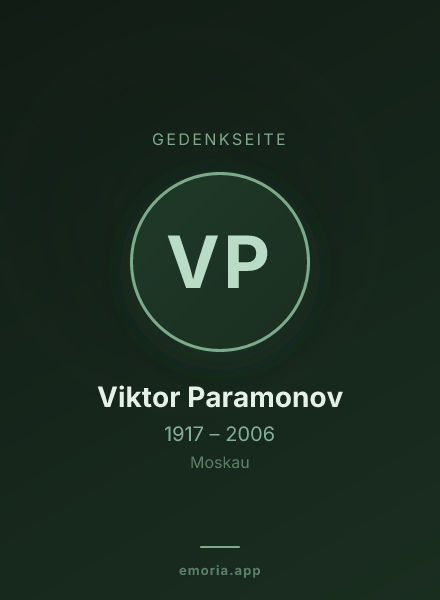Gedenkportrait von Viktor Paramonov