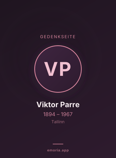 Gedenkportrait von Viktor Parre