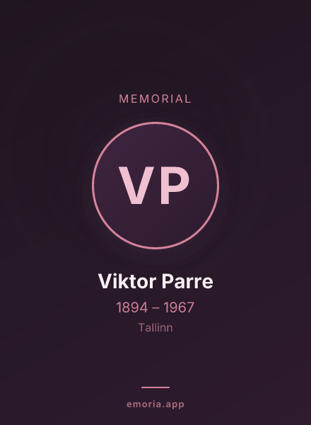 Memorial portrait of Viktor Parre