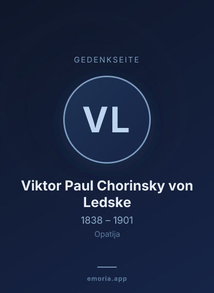 Gedenkportrait von Viktor Paul Chorinsky von Ledske