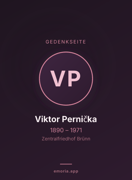 Gedenkportrait von Viktor Pernička