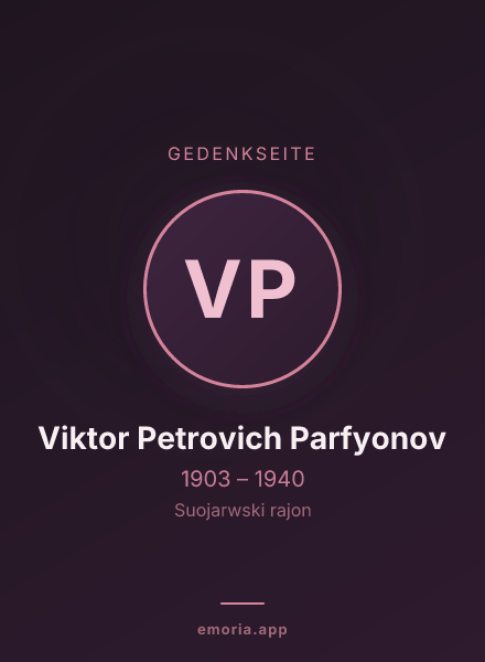 Gedenkportrait von Viktor Petrovich Parfyonov