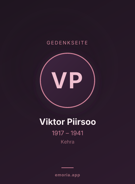 Gedenkportrait von Viktor Piirsoo