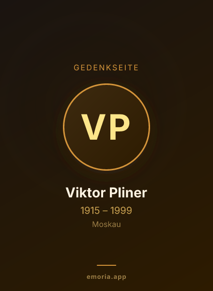 Gedenkportrait von Viktor Pliner