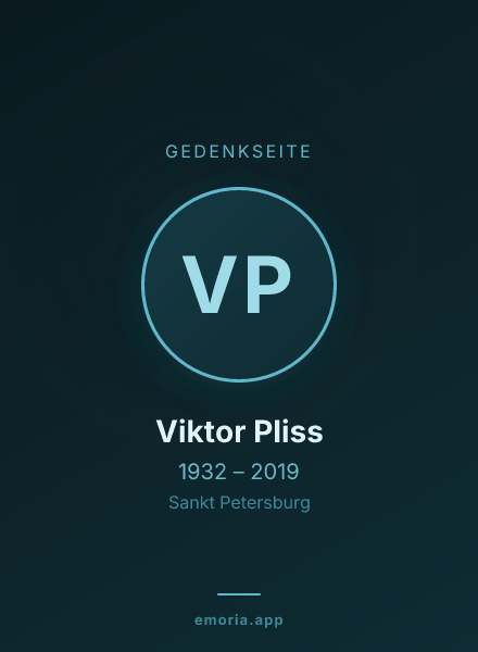 Gedenkportrait von Viktor Pliss