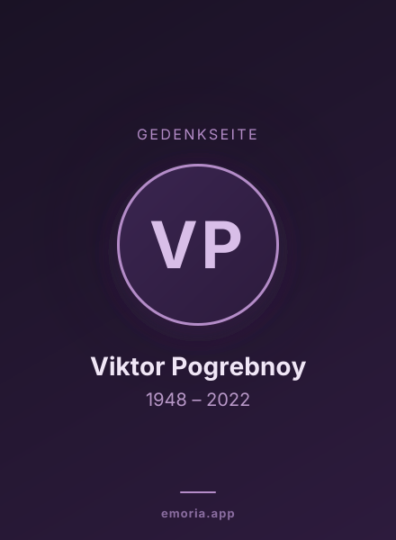 Gedenkportrait von Viktor Pogrebnoy