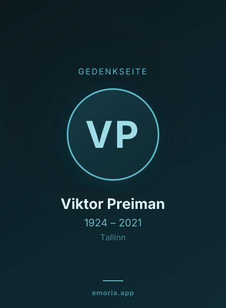 Gedenkportrait von Viktor Preiman