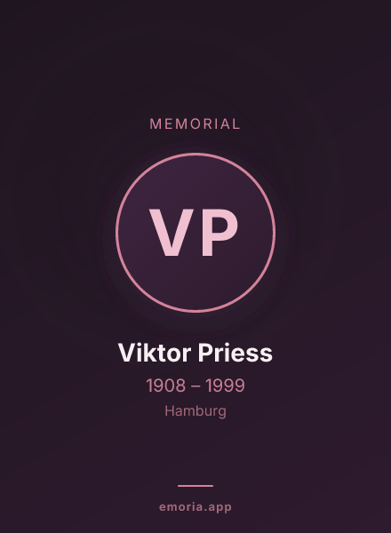 Memorial portrait of Viktor Priess
