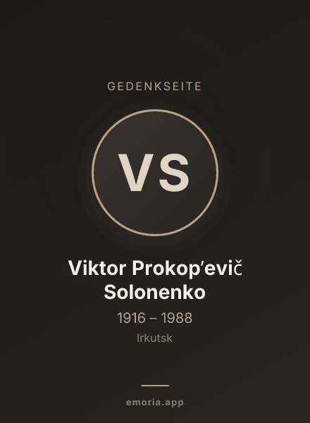 Gedenkportrait von Viktor Prokopʹevič Solonenko