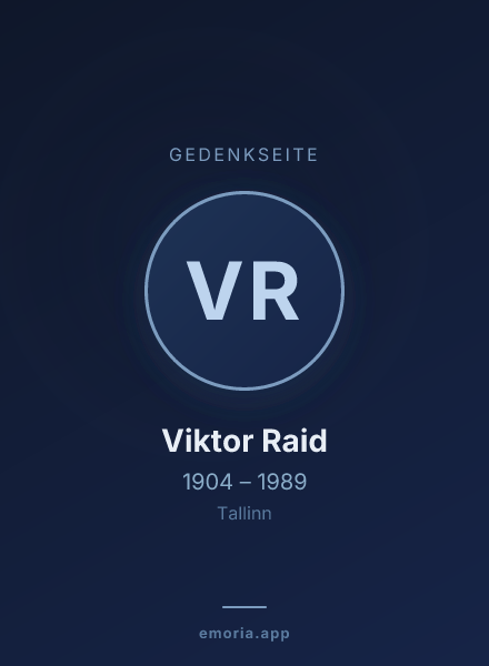 Gedenkportrait von Viktor Raid