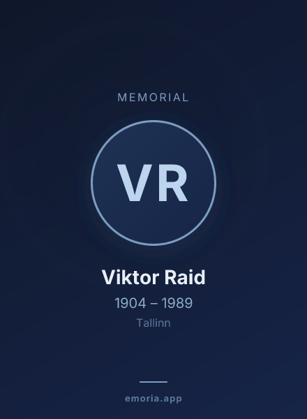 Memorial portrait of Viktor Raid