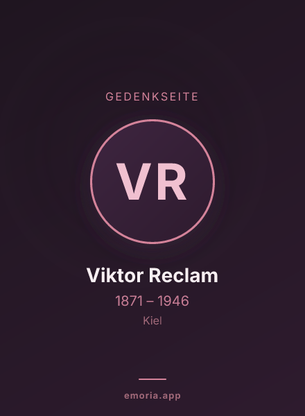 Gedenkportrait von Viktor Reclam