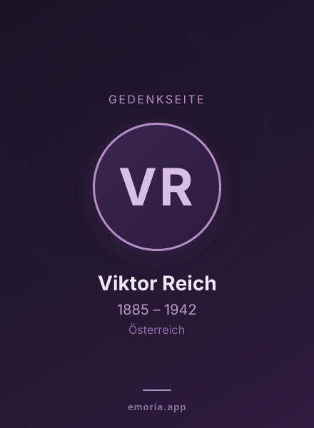 Gedenkportrait von Viktor Reich