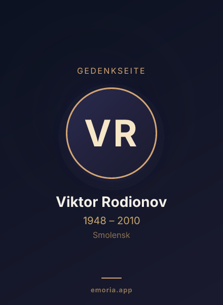 Gedenkportrait von Viktor Rodionov