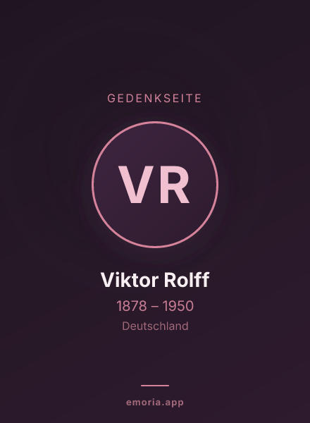 Gedenkportrait von Viktor Rolff