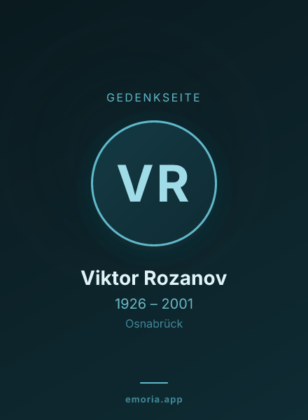 Gedenkportrait von Viktor Rozanov