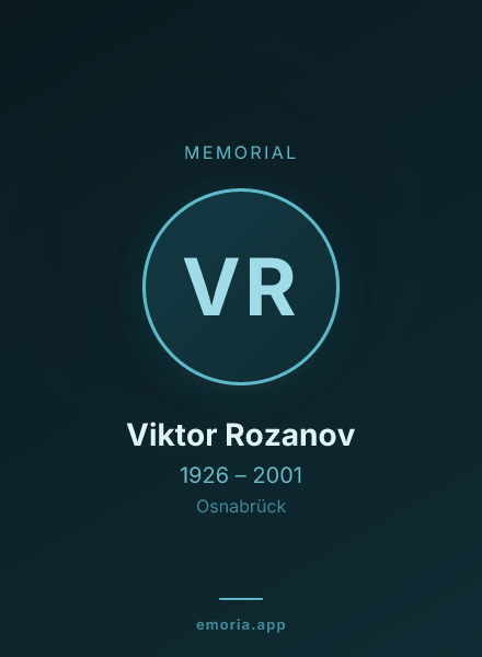 Memorial portrait of Viktor Rozanov