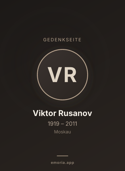 Gedenkportrait von Viktor Rusanov