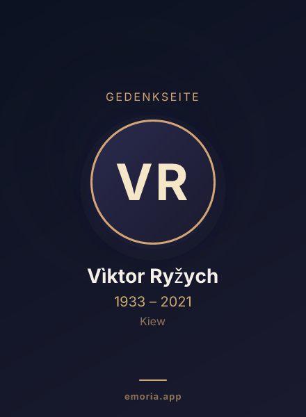 Gedenkportrait von Vìktor Ryžych