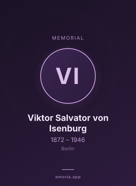 Memorial portrait of Viktor Salvator von Isenburg