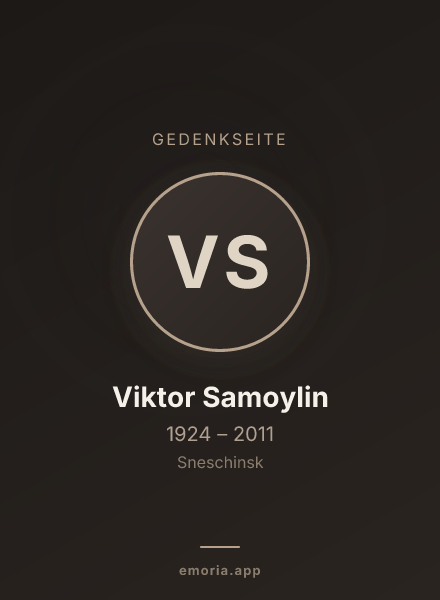 Gedenkportrait von Viktor Samoylin