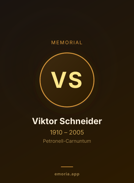 Memorial portrait of Viktor Schneider