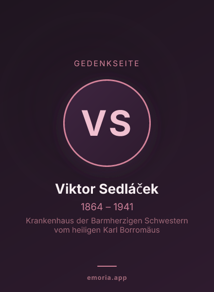 Gedenkportrait von Viktor Sedláček