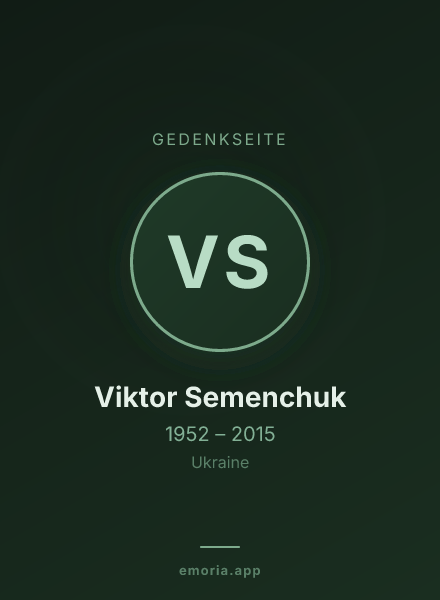 Gedenkportrait von Viktor Semenchuk
