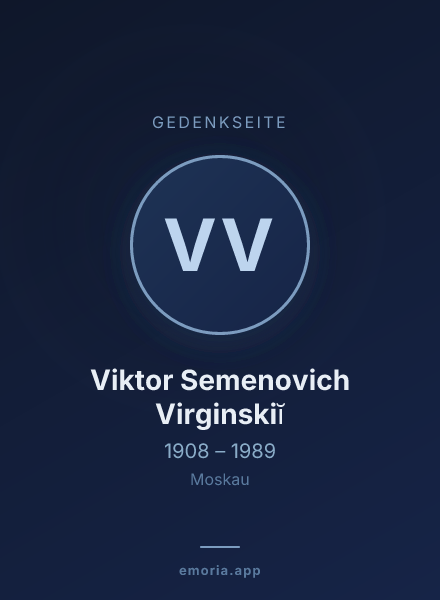 Gedenkportrait von Viktor Semenovich Virginskiĭ