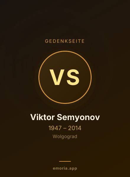 Gedenkportrait von Viktor Semyonov