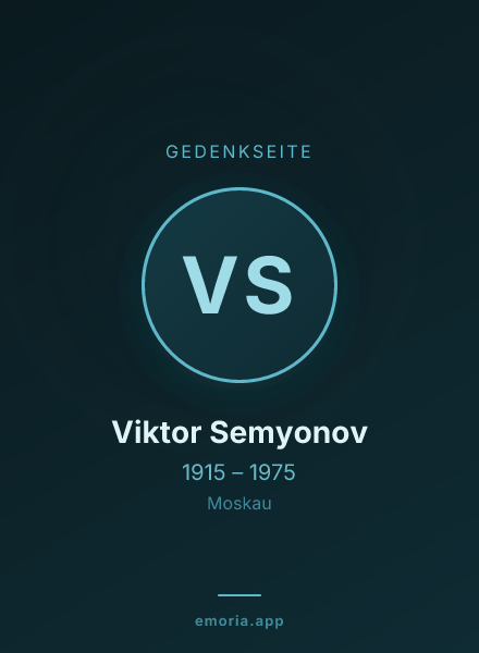 Gedenkportrait von Viktor Semyonov