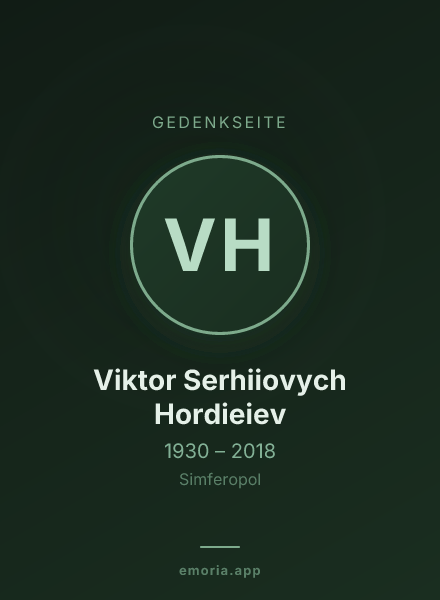 Gedenkportrait von Viktor Serhiiovych Hordieiev