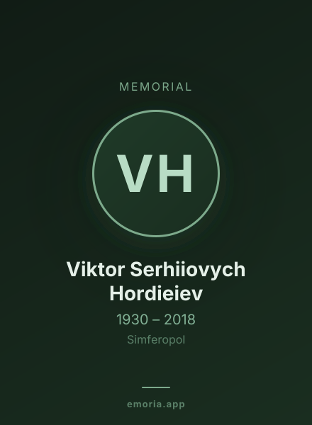 Memorial portrait of Viktor Serhiiovych Hordieiev