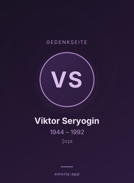 Gedenkportrait von Viktor Seryogin