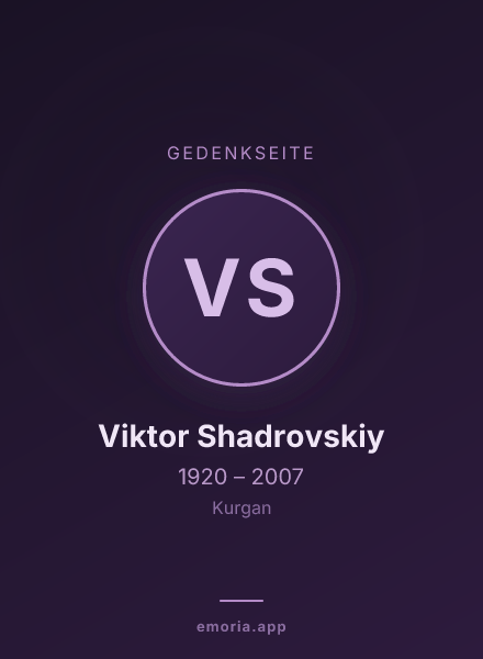 Gedenkportrait von Viktor Shadrovskiy