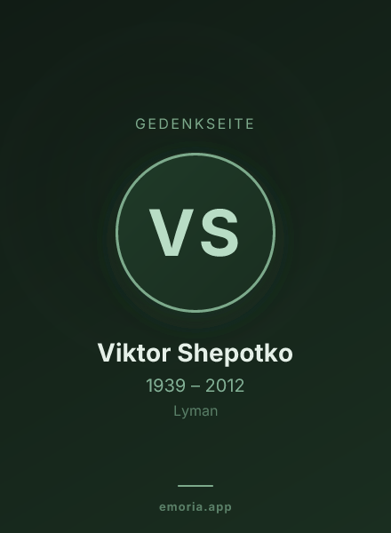 Gedenkportrait von Viktor Shepotko