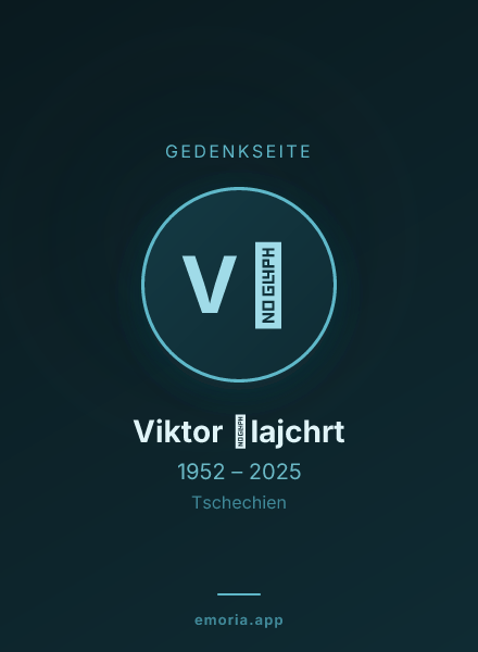 Gedenkportrait von Viktor Šlajchrt
