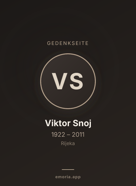 Gedenkportrait von Viktor Snoj