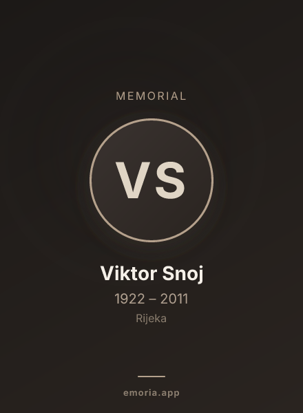 Memorial portrait of Viktor Snoj