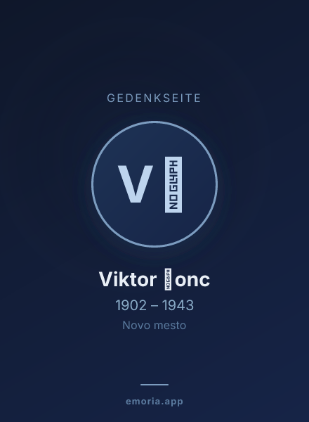 Gedenkportrait von Viktor Šonc