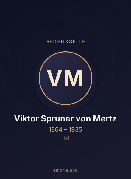 Gedenkportrait von Viktor Spruner von Mertz