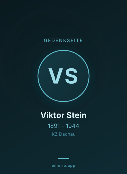Gedenkportrait von Viktor Stein