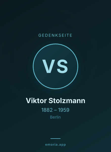 Gedenkportrait von Viktor Stolzmann