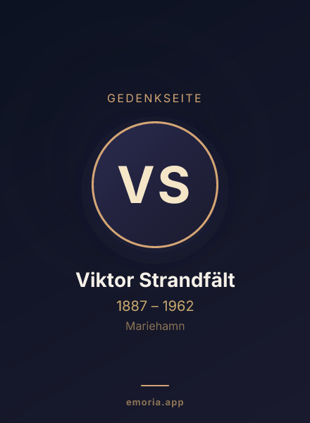 Gedenkportrait von Viktor Strandfält