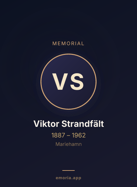 Memorial portrait of Viktor Strandfält