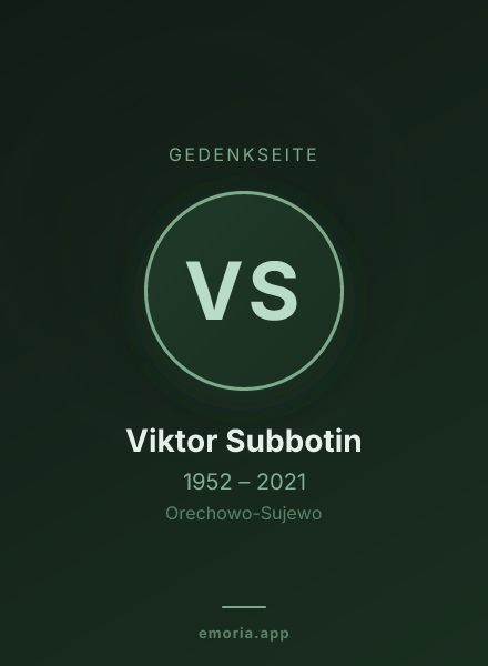 Gedenkportrait von Viktor Subbotin