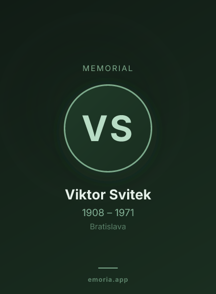 Memorial portrait of Viktor Svitek