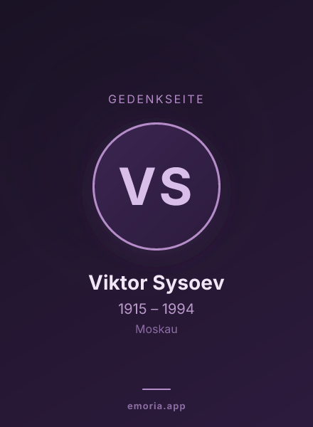 Gedenkportrait von Viktor Sysoev